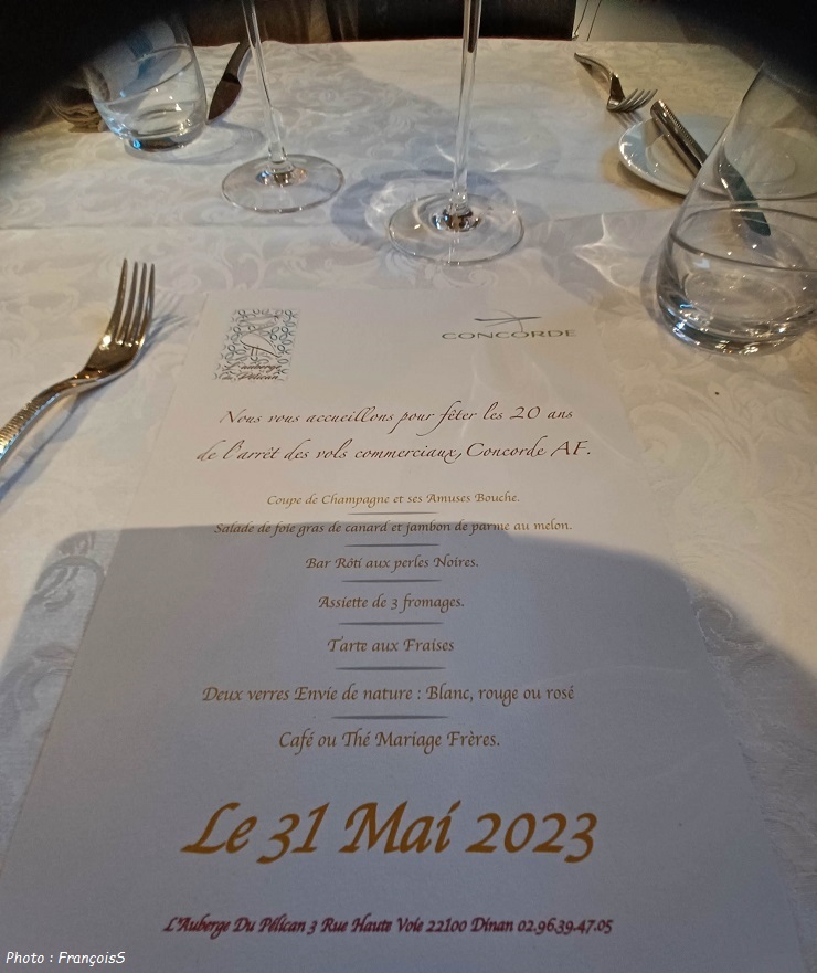 31 Mai 2023 : Repas Concorde sur Dinan à « L'Auberge du Pélican »