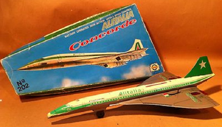Jouet Concorde en tôle "Alitalia" 