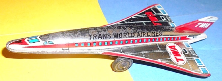 ICHIMURA Jouet Concorde en tôle "American Airlines" (20 cm)