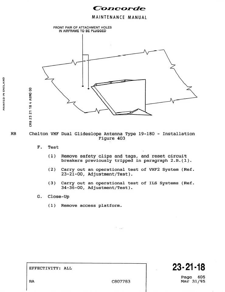 Fuselage : Antenne VHF2 (Glide Antenna)