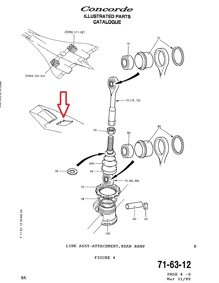 Nacelle : Bielle de rampe arrière