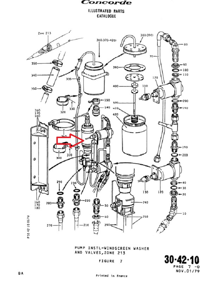 Pièce du cockpit : Pompe lave glace (Windscreen washing pump)