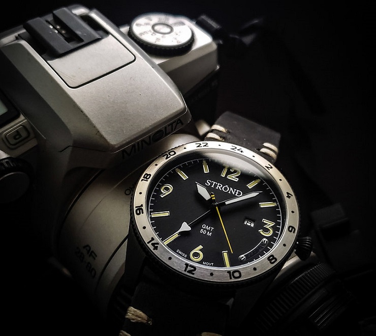 STROND - SSC-101 24h GMT, All Black with Steel Bezel