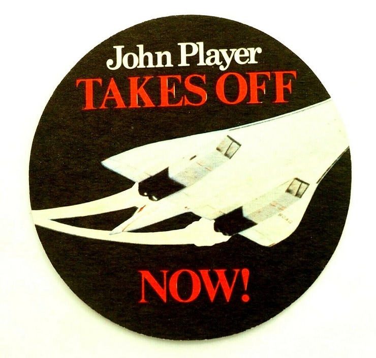 John Player Concorde Beer Mat World Tour 1986