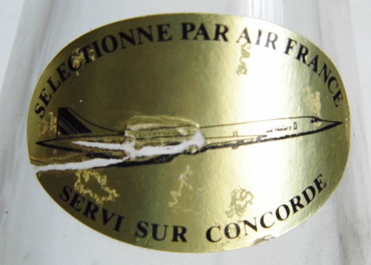 Bouteille de kirsch servie sur Concorde (1983)