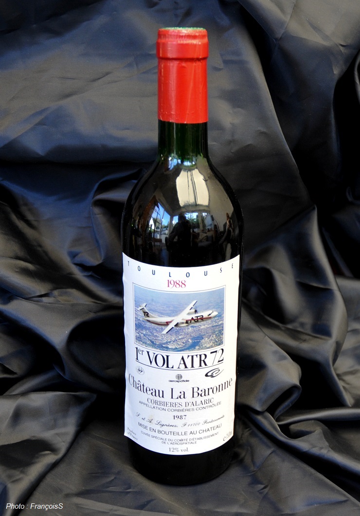 1er vol ATR72 - TOULOUSE 1988 - Château La Baronne - Corbières d'Alaric (1987)