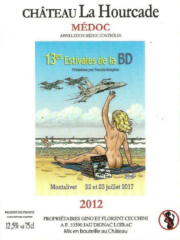 Etiquette de vin : 13ème Estivales de la B.D. présidée par Francis Bergèse