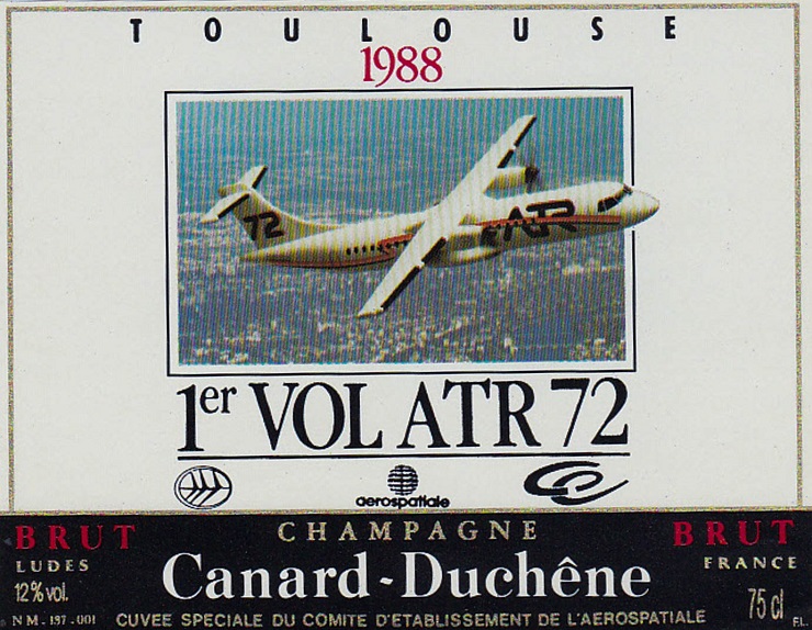 1er vol ATR72 - TOULOUSE 1988 - Château La Baronne - Corbières d'Alaric (1987)